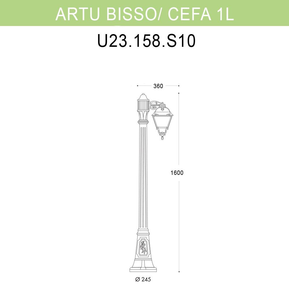 Уличный фонарь Fumagalli Artu Bisso/Cefa 1L U23.158.S10.BXF1R в Санкт-Петербурге