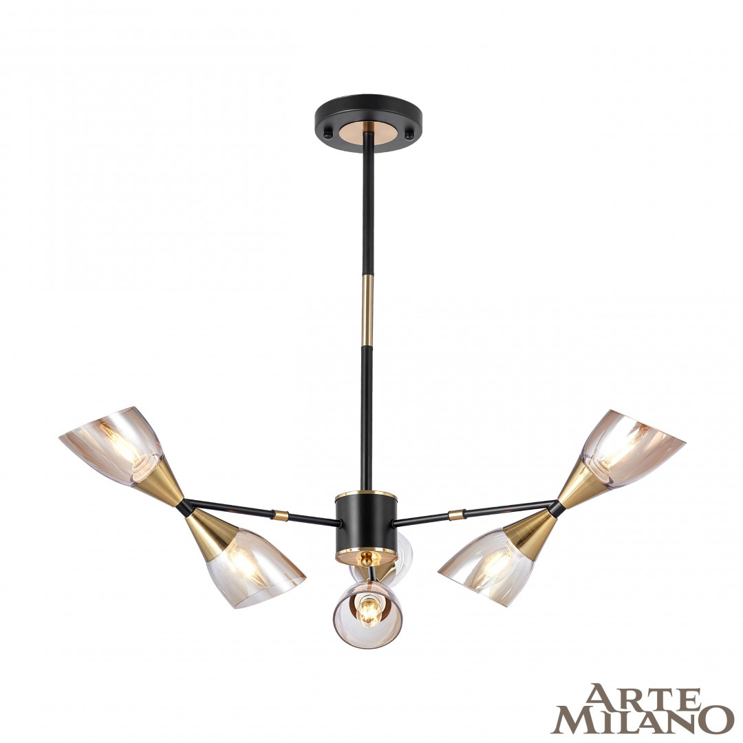 Люстра на штанге Arte Milano Neapolis 276708/6 BK/GD в #REGION_NAME_DECLINE_PP#