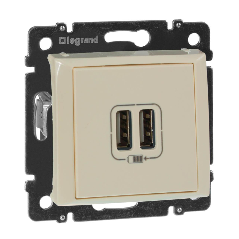 Розетка USB двойная Legrand Valena 240V/5V 2400mA слоновая кость 774170 в Санкт-Петербурге