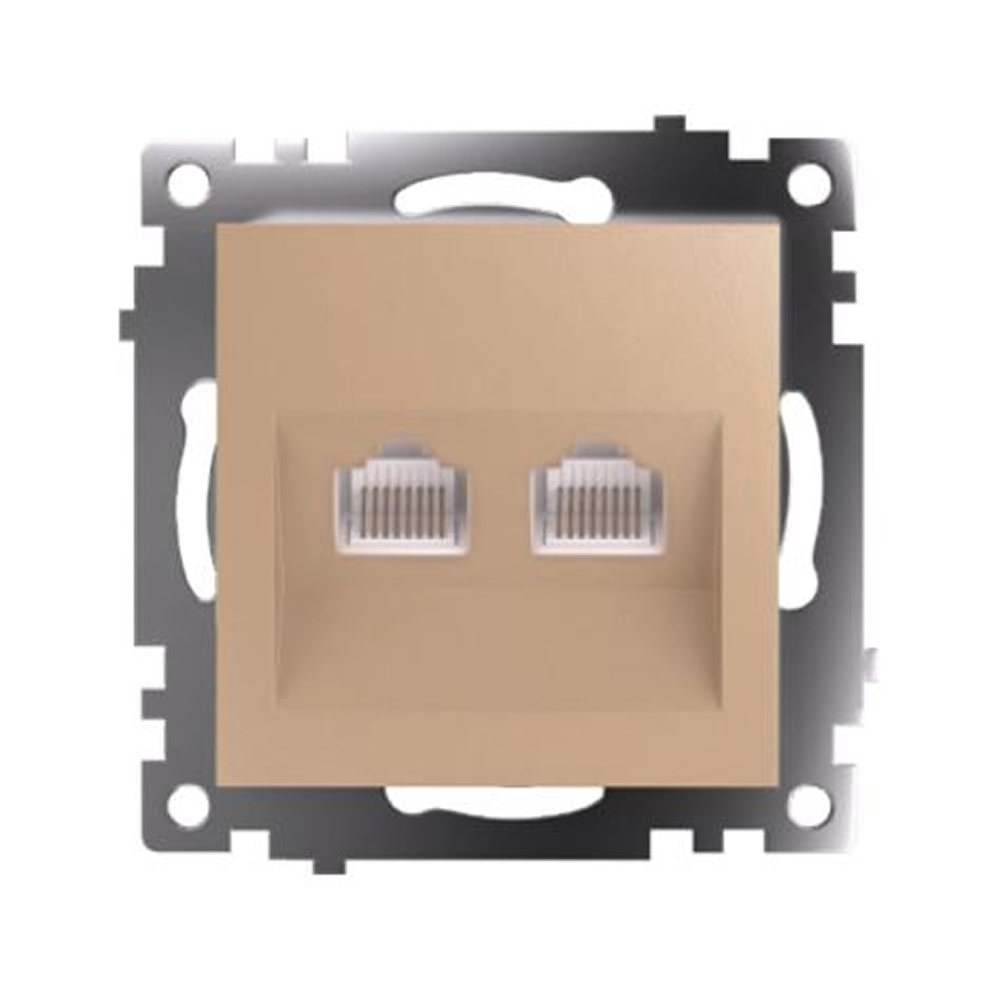 Розетка компьютерная 2-местная RJ-45 Stekker Катрин GLS00-7109-08 50009 в Санкт-Петербурге