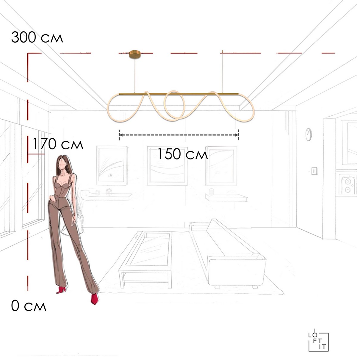 Подвесной светильник Loft IT Thread 10388P/B Brass в Санкт-Петербурге