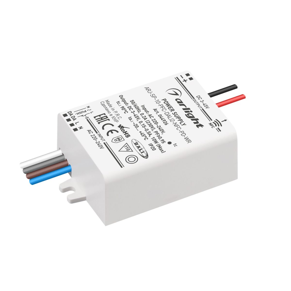Блок питания Arlight ARJ-SP-10-PFC-DALI2-NFC-PD-WR (10W, 3-45V, 0.15-0.5A) 044926 в Санкт-Петербурге