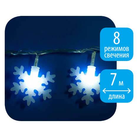 Светодиодная гирлянда (07935) Uniel сакура 220V белый ULD-S0700-050/DTA White IP20 SNOWFLAKES-2 в Санкт-Петербурге