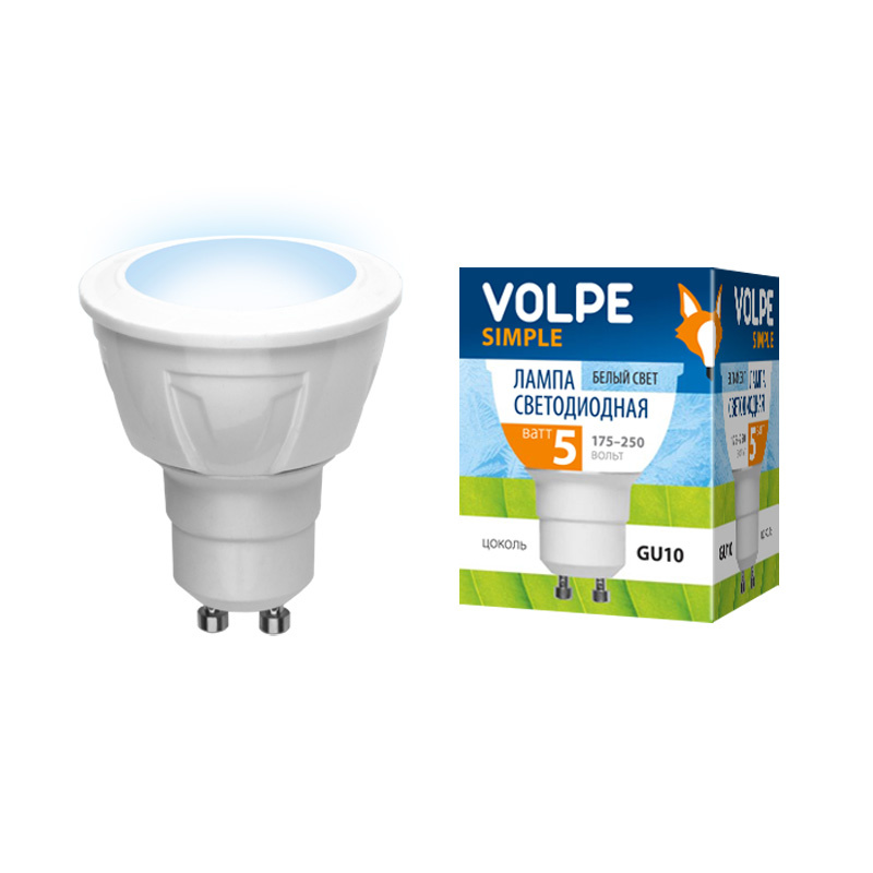 Лампа светодиодная (UL-00000309) Volpe GU10 5W 4000K матовая LED-JCDR-5W/NW/GU10/O в Санкт-Петербурге