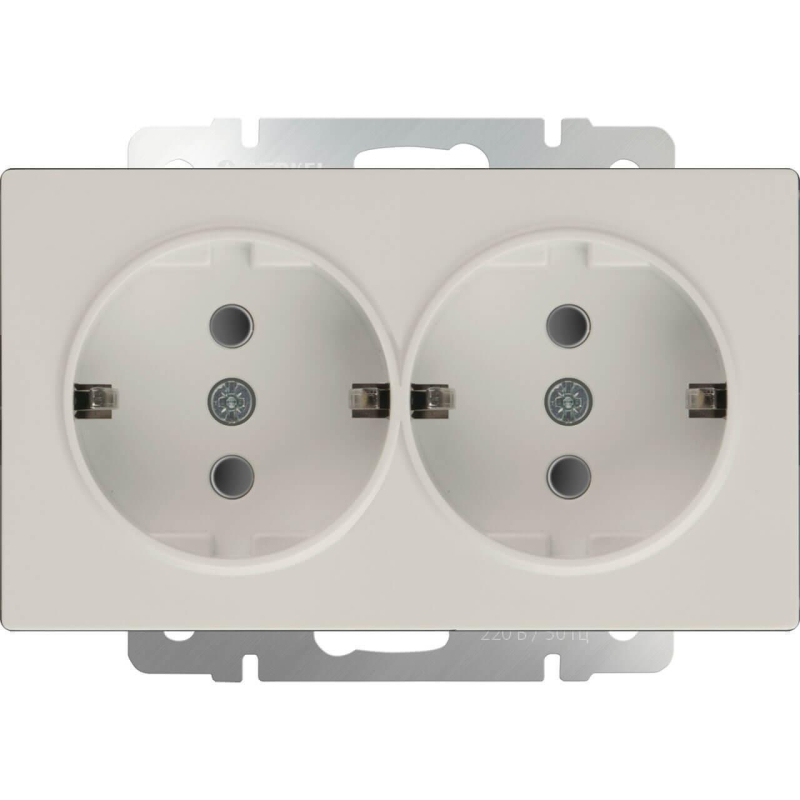 Розетка Werkel двойная с заземлением слоновая кость WL03-SKG-02-IP20 4690389073113 в Санкт-Петербурге