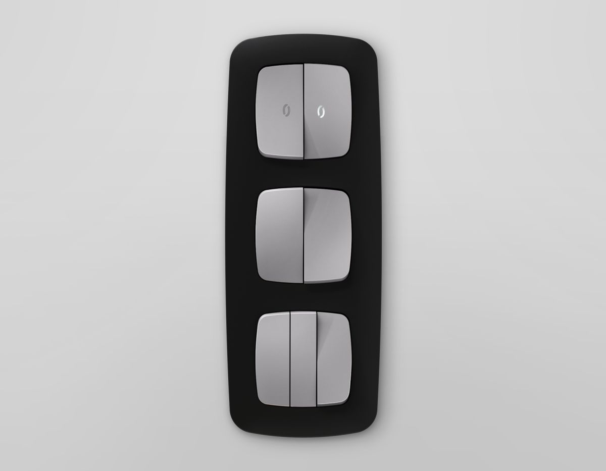 Комплект механизма 2-клавишного перекрестного выключателя Ambrella Volt 10A-250V OMEGA MO503030 Сталь матовый QUANT (OP5030, VM125) в Санкт-Петербурге