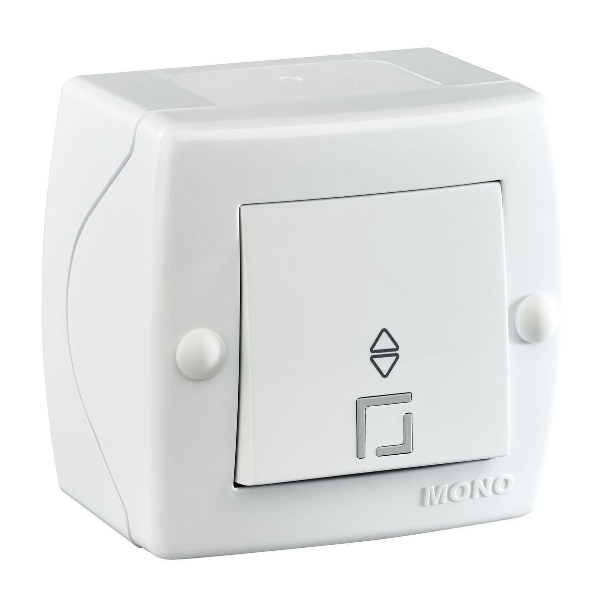 Выключатель одноклавишный проходной Mono Electric Octans IP20 10А 250В белый 104-010101-109 в Санкт-Петербурге