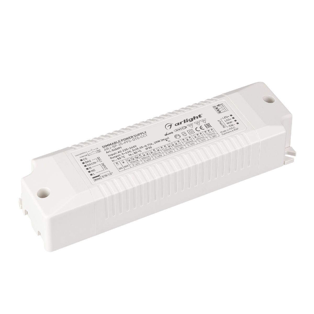 Блок питания Arlight ARJ-SP-20-PFC-DT8-ССT (20W, 9-42V, 0.35-0.7А) 040499 в Санкт-Петербурге