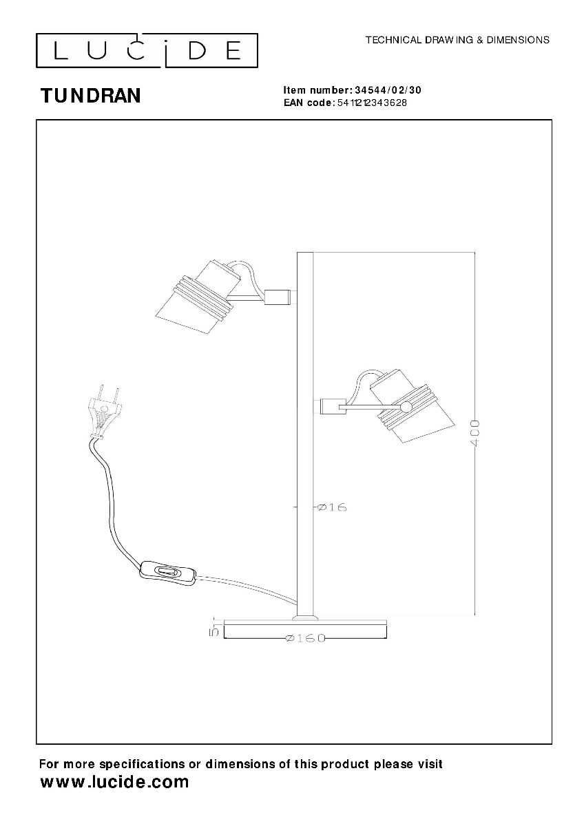 Настольная лампа Lucide Tundran 34544/02/30 в Санкт-Петербурге