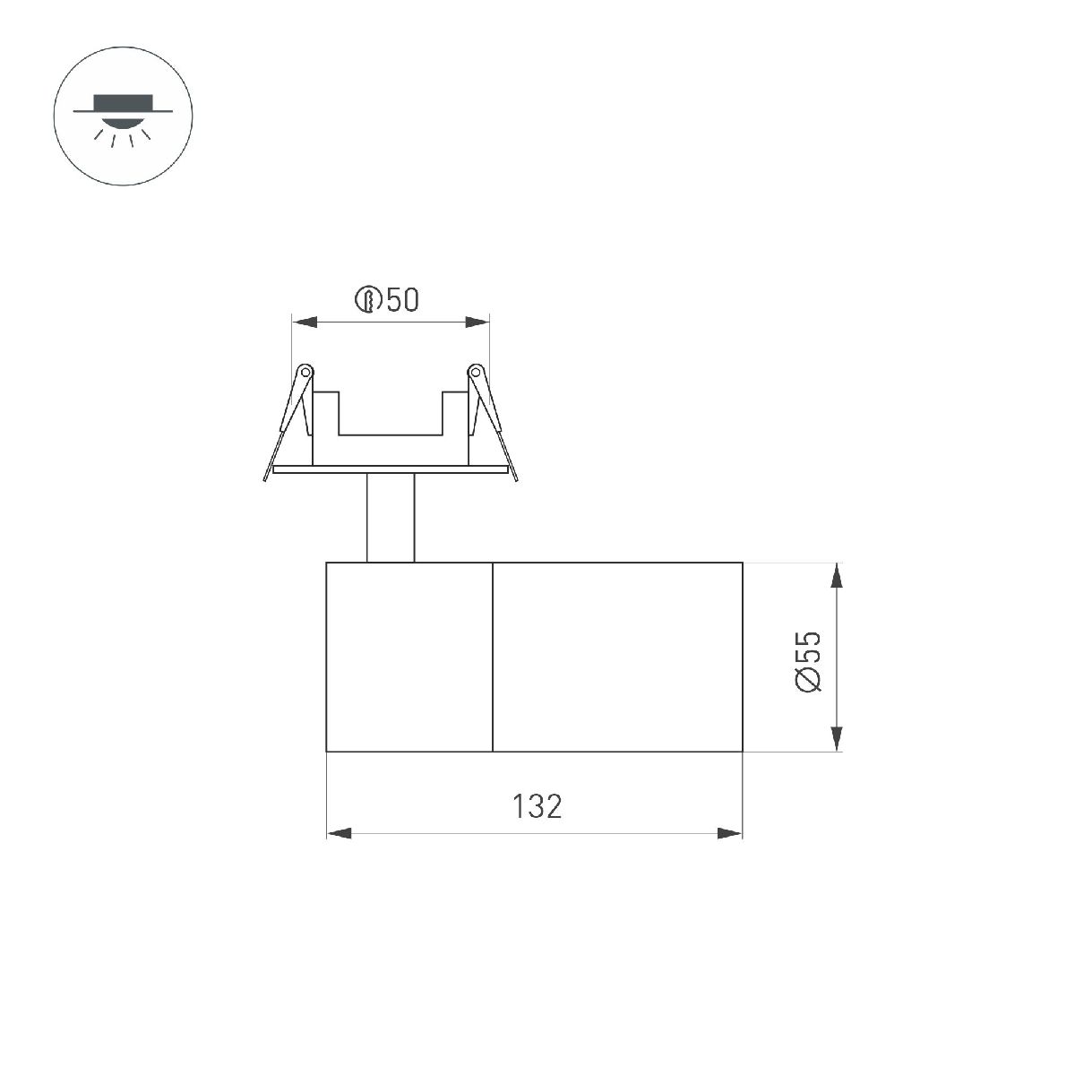 Встраиваемый спот Arlight LGD-ARTEMIS-BUILT-FLAP-R55-12W Warm3000 051797 в Санкт-Петербурге