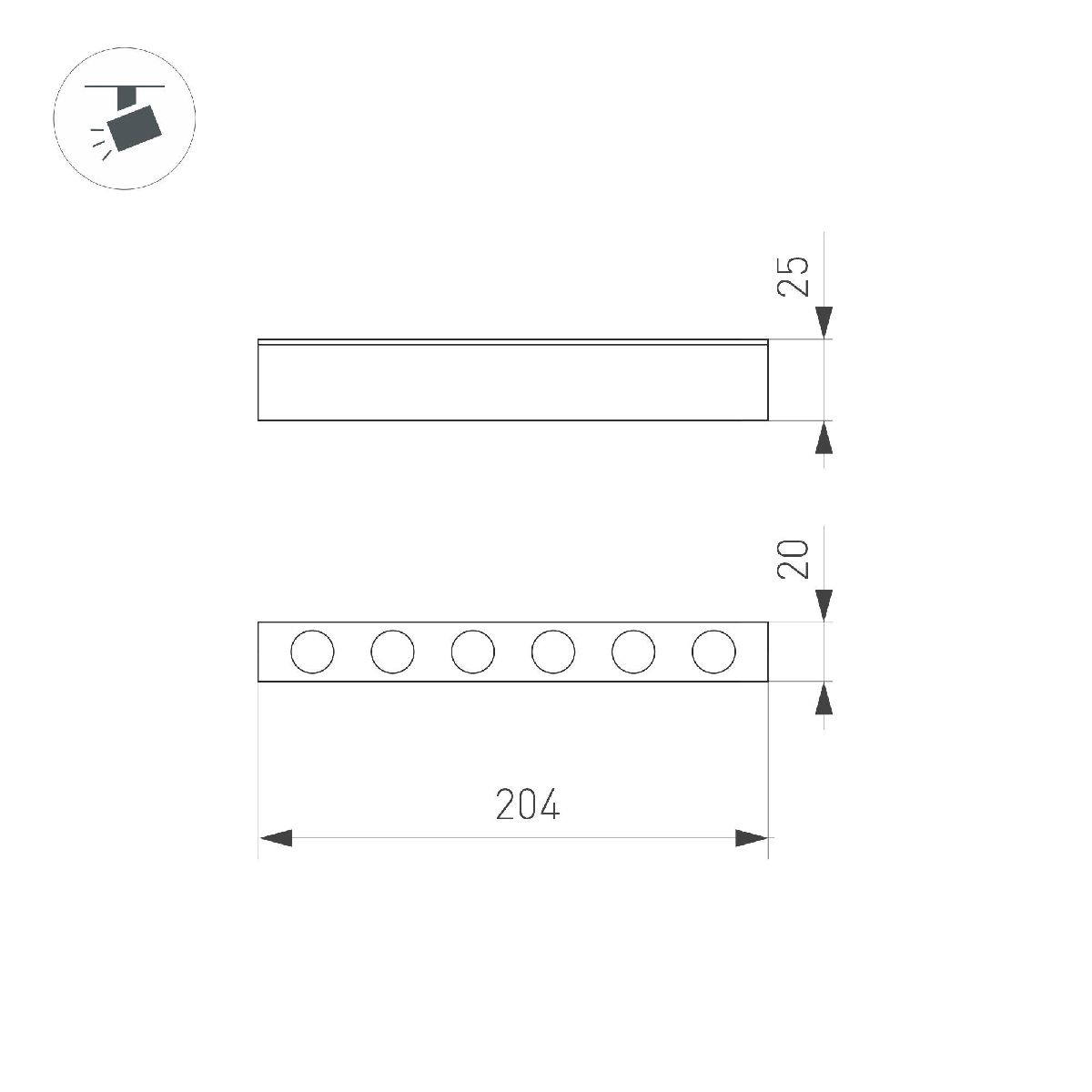 Трековый магнитный светильник Arlight MAG-DOTS-25-L200-6W Warm3000 053025 в Санкт-Петербурге