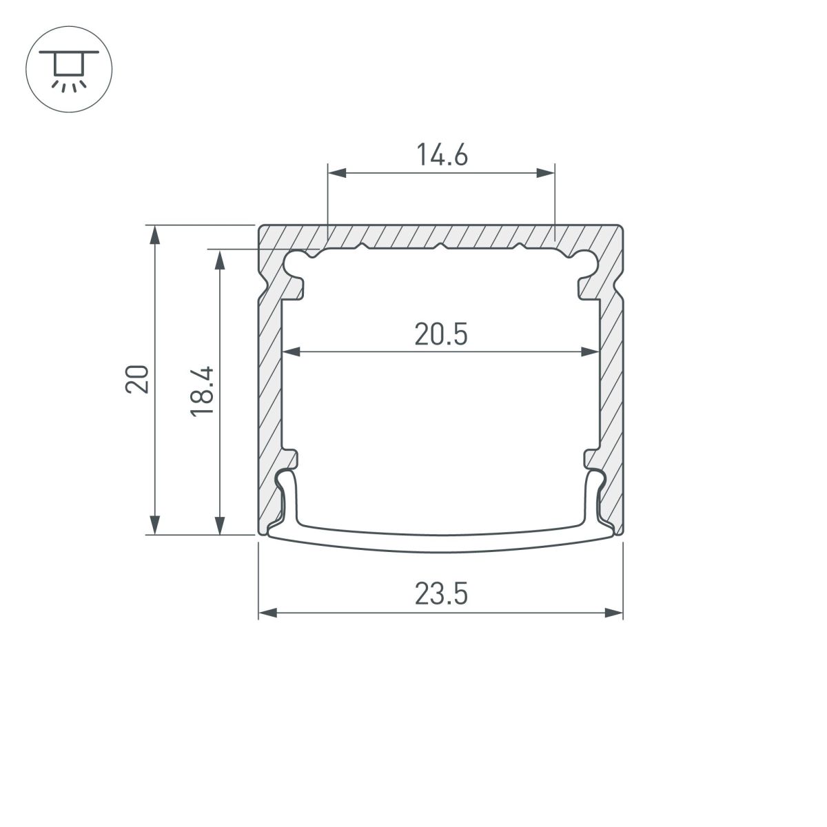 Профиль Arlight WIDE-H20-2000 ANOD 055756 в Санкт-Петербурге