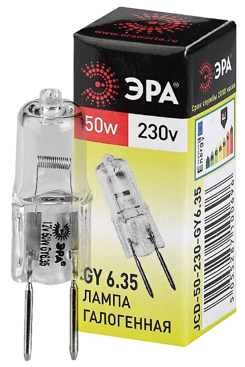 Лампа галогенная Эра GY6.35 50W 3000K GY6.35-JCD-50W-230V C0027374 в Санкт-Петербурге