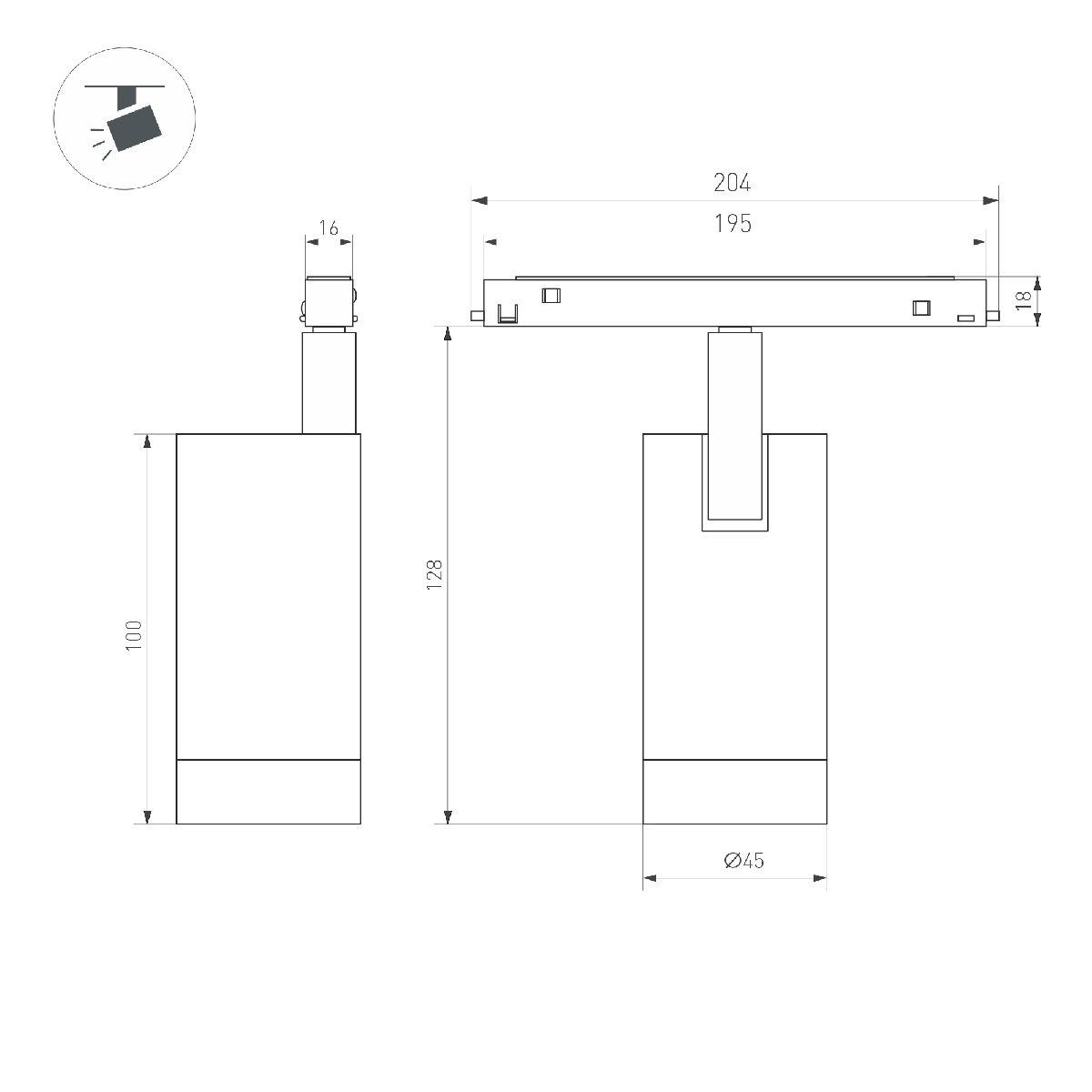 Трековый магнитный светильник Arlight MAG-ORIENT-SPOT-R45-9W Warm3000 046863 в Санкт-Петербурге