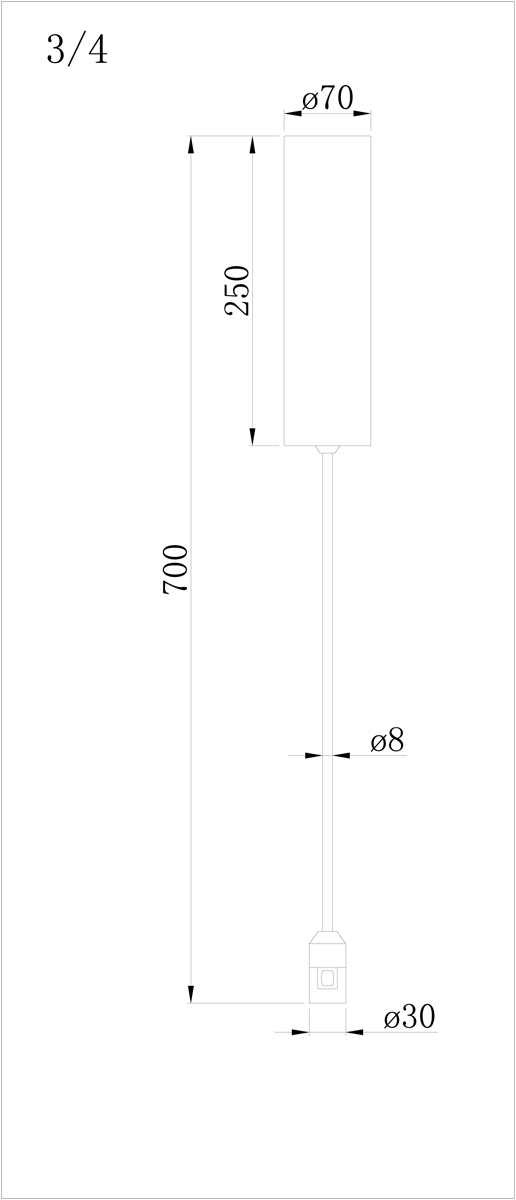 Адаптер с подводом питания Donolux Code 1.2 Power Connector H700 B DL20225 в Санкт-Петербурге