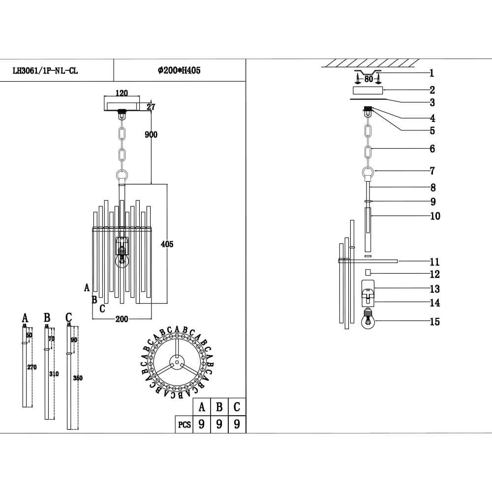 Подвесной светильник Lumien Hall Alte LH3061/1P-NL-CL в Санкт-Петербурге