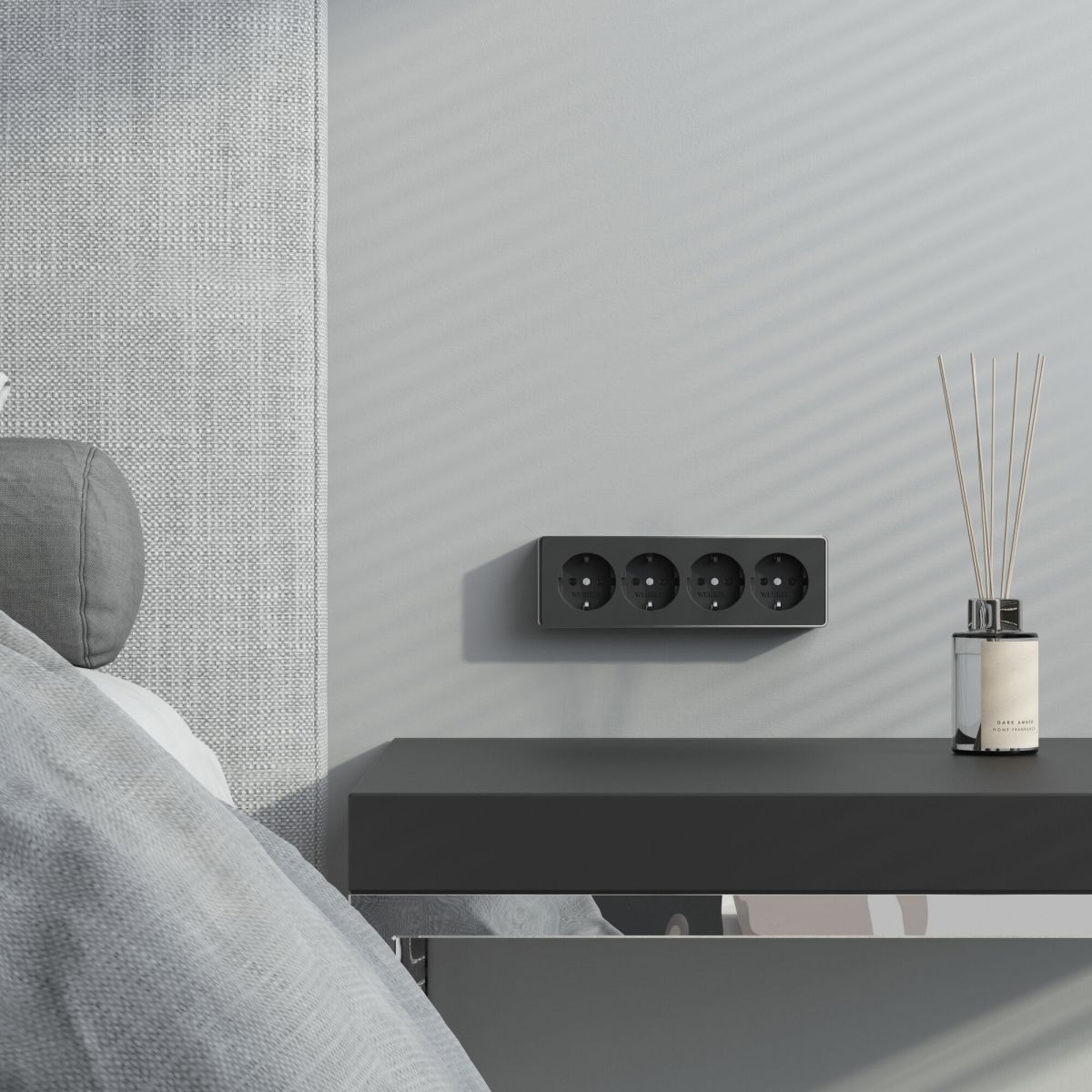 Розетка четверная с заземлением и шторками Werkel Gallant черный/хром W5072258 4690389218026 a071254 в Санкт-Петербурге