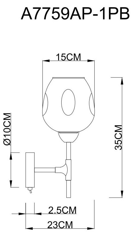 Бра Arte Lamp Yuka Smoky A7759AP-1PB в Санкт-Петербурге