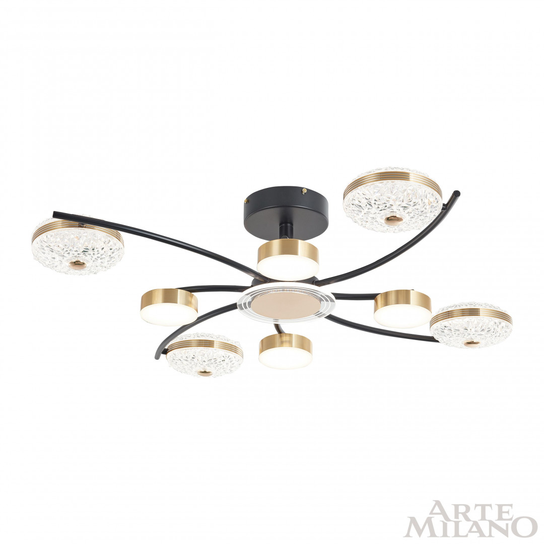 Потолочная люстра Arte Milano Ferrara 279169/4+4 BK/GD в #REGION_NAME_DECLINE_PP#