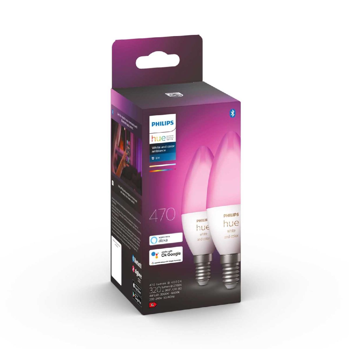 Набор из 2 ламп Philips Hue WCA E14 5,3W 2000/6500K 929002294210 в Санкт-Петербурге