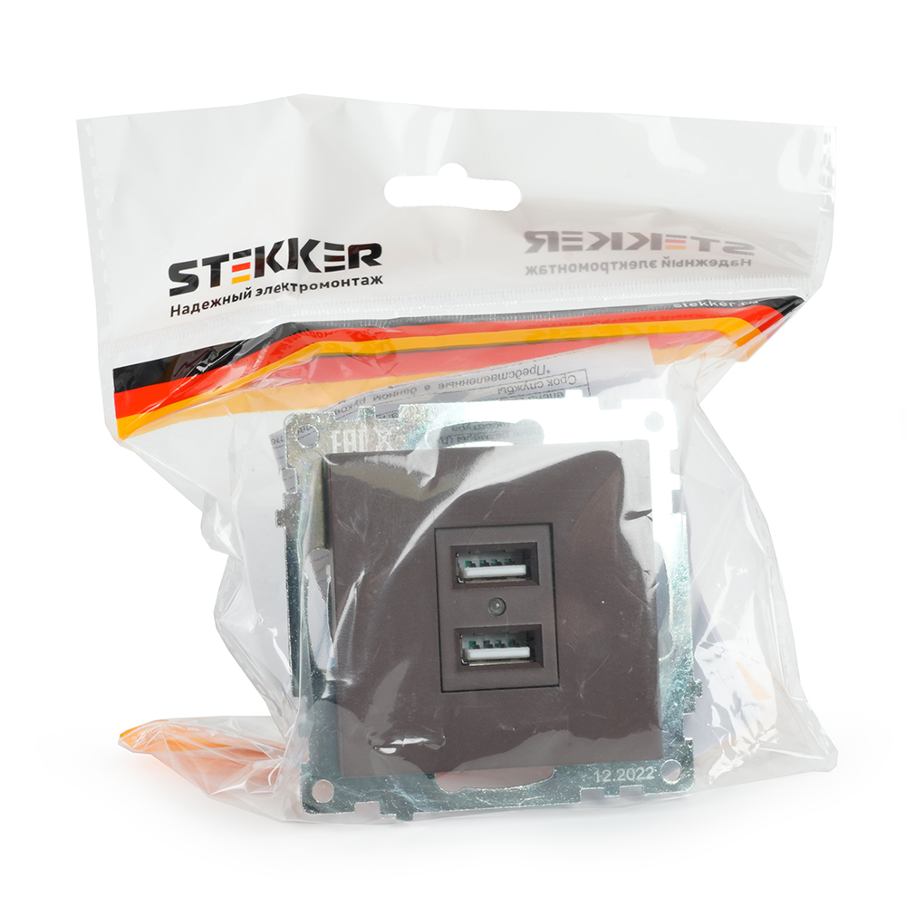 Розетка USB 2-местная Stekker Катрин GLS10-7115-04 49027 в Санкт-Петербурге