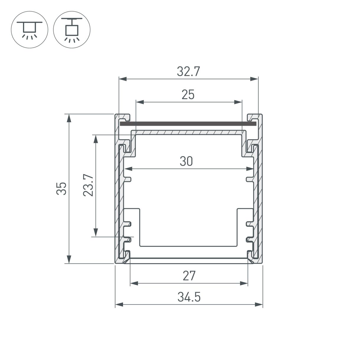 Профиль Arlight LINE-3535-BENT-SIDE-2000 ANOD BLACK (Алюминий) 066908 в Санкт-Петербурге