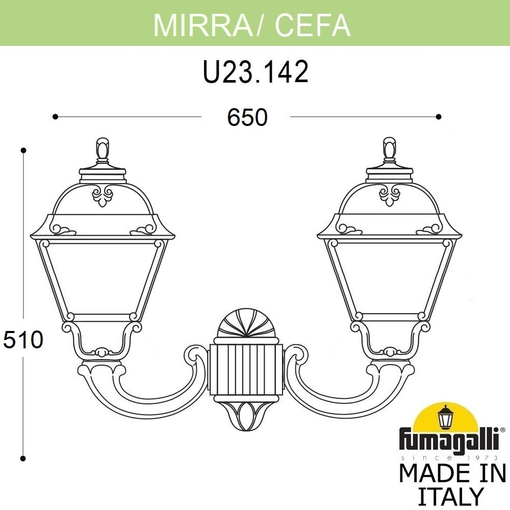 Уличный настенный светильник Fumagalli MIRRA/CEFA U23.142.000.VYE27 в Санкт-Петербурге