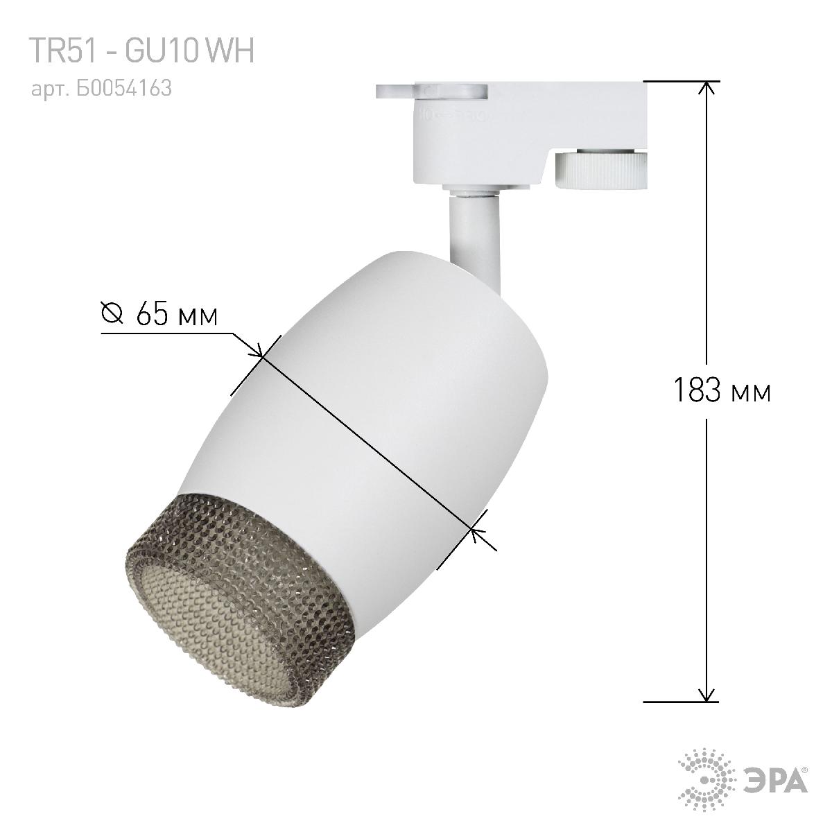 Трековый светильник Эра TR51 - GU10 WH Б0054163 в Санкт-Петербурге