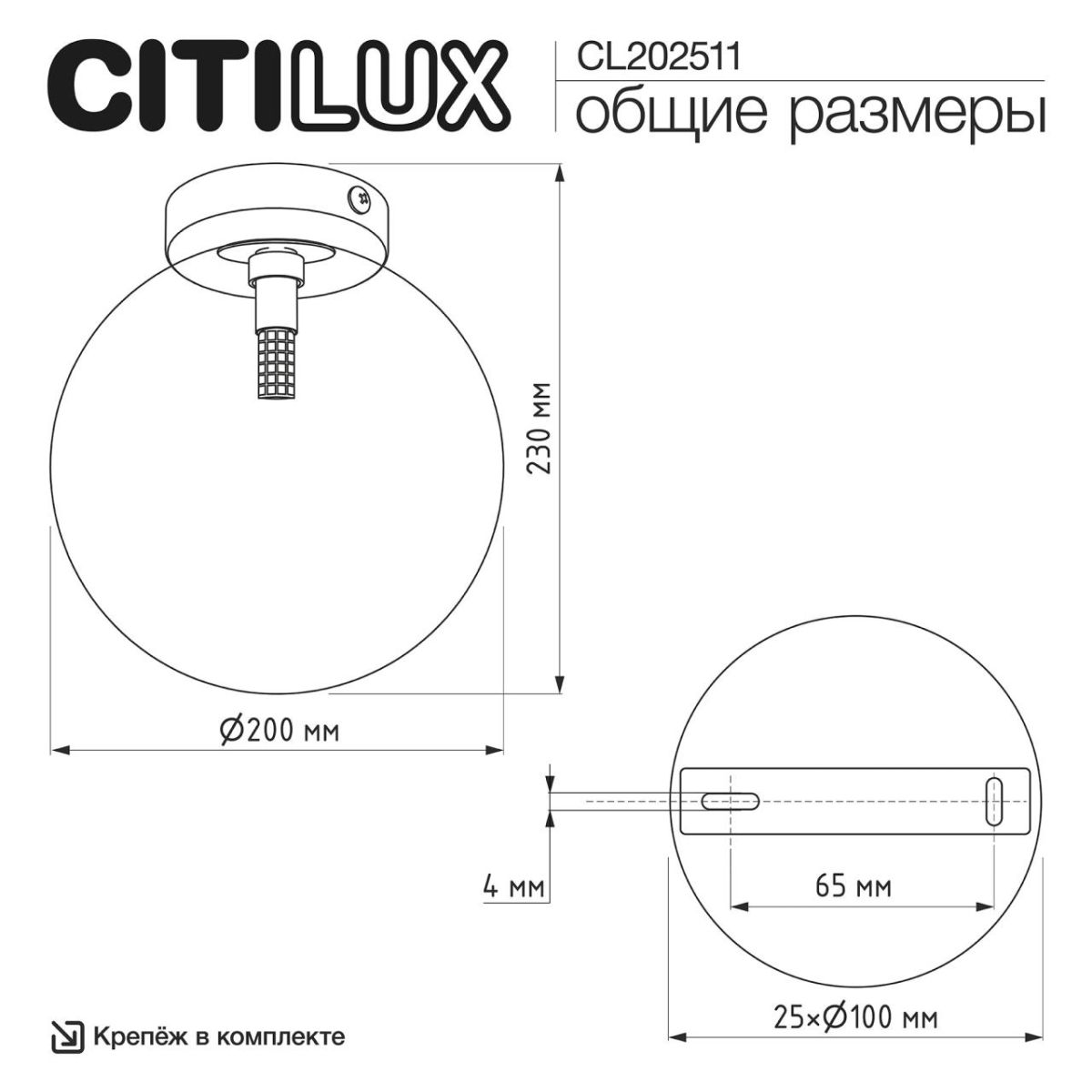 Потолочный светильник Citilux Orton CL202511 в Санкт-Петербурге