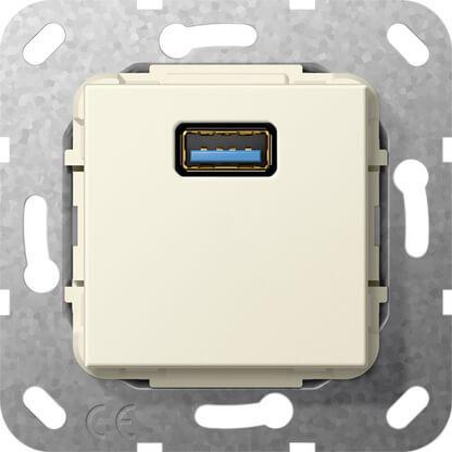 Розетка USB 3.0 A Gira System 55 кремовый глянцевый 568201 в Санкт-Петербурге