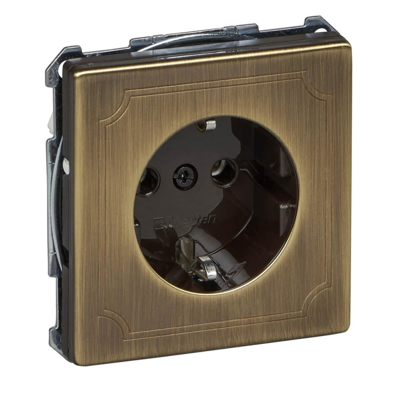 Розетка Schneider Electric Merten Antique/Artec с/з и шторками MTN2301-4143 в Санкт-Петербурге