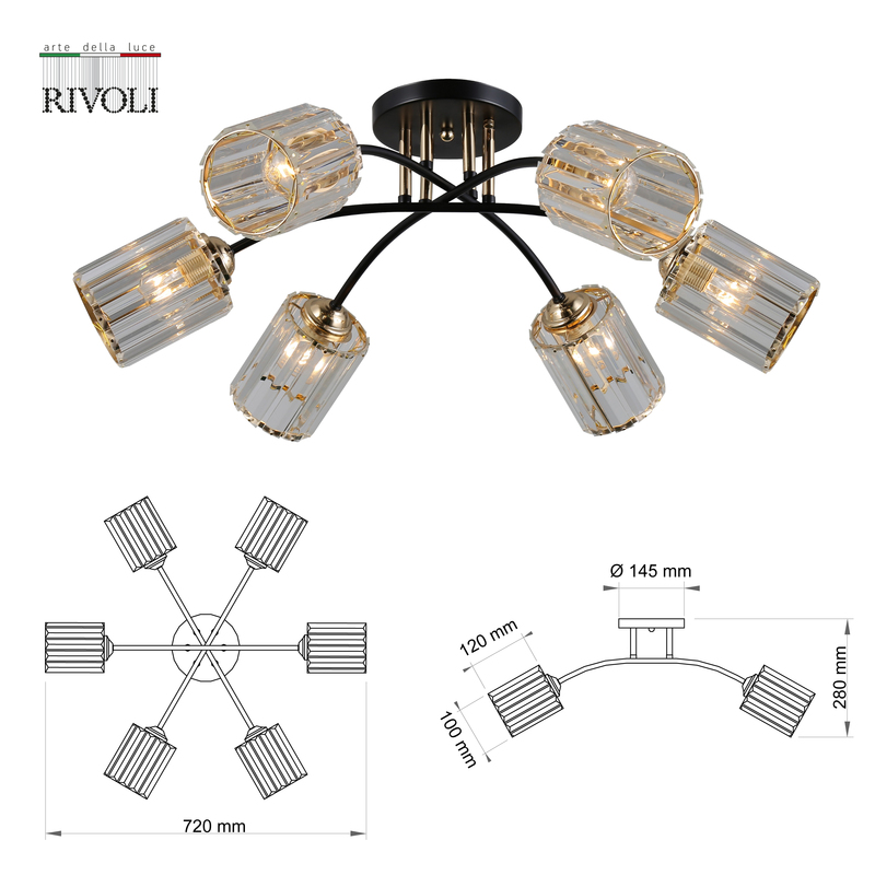 Потолочная люстра Rivoli Emanuelle 9101-306 Б0053402 в Санкт-Петербурге