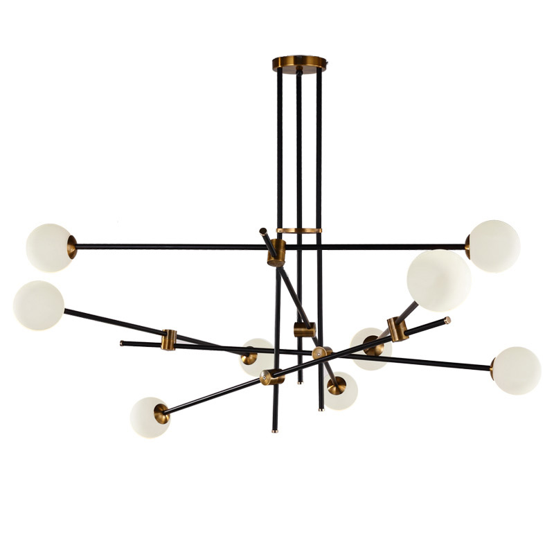 Люстра на штанге Delight Collection Bistro Globe 9389P/9 black/gold в Санкт-Петербурге
