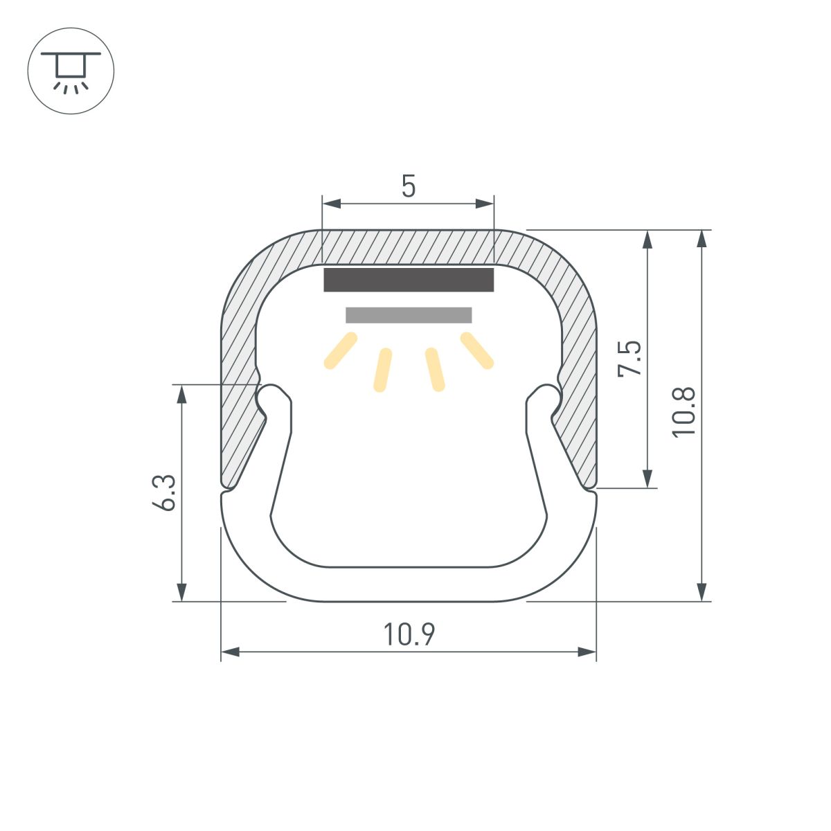 Профиль Arlight LINE-D-1111-2000 SQUARE ANOD (Алюминий) 061084 в #REGION_NAME_DECLINE_PP#