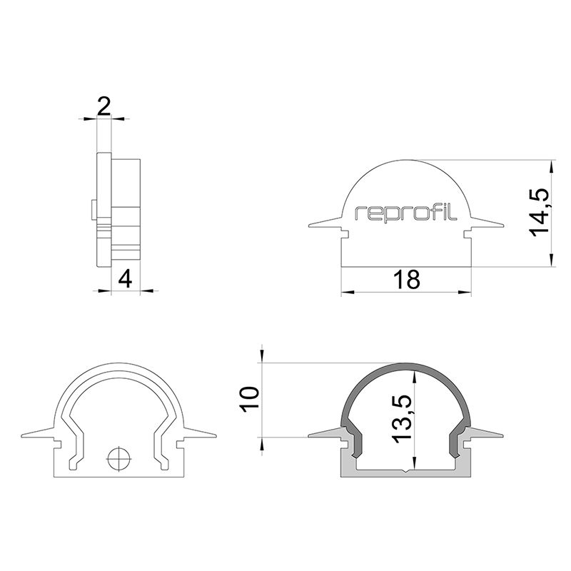 Торцевая заглушка (2 шт.) Deko-Light R-ET-01-12 979551 в Санкт-Петербурге