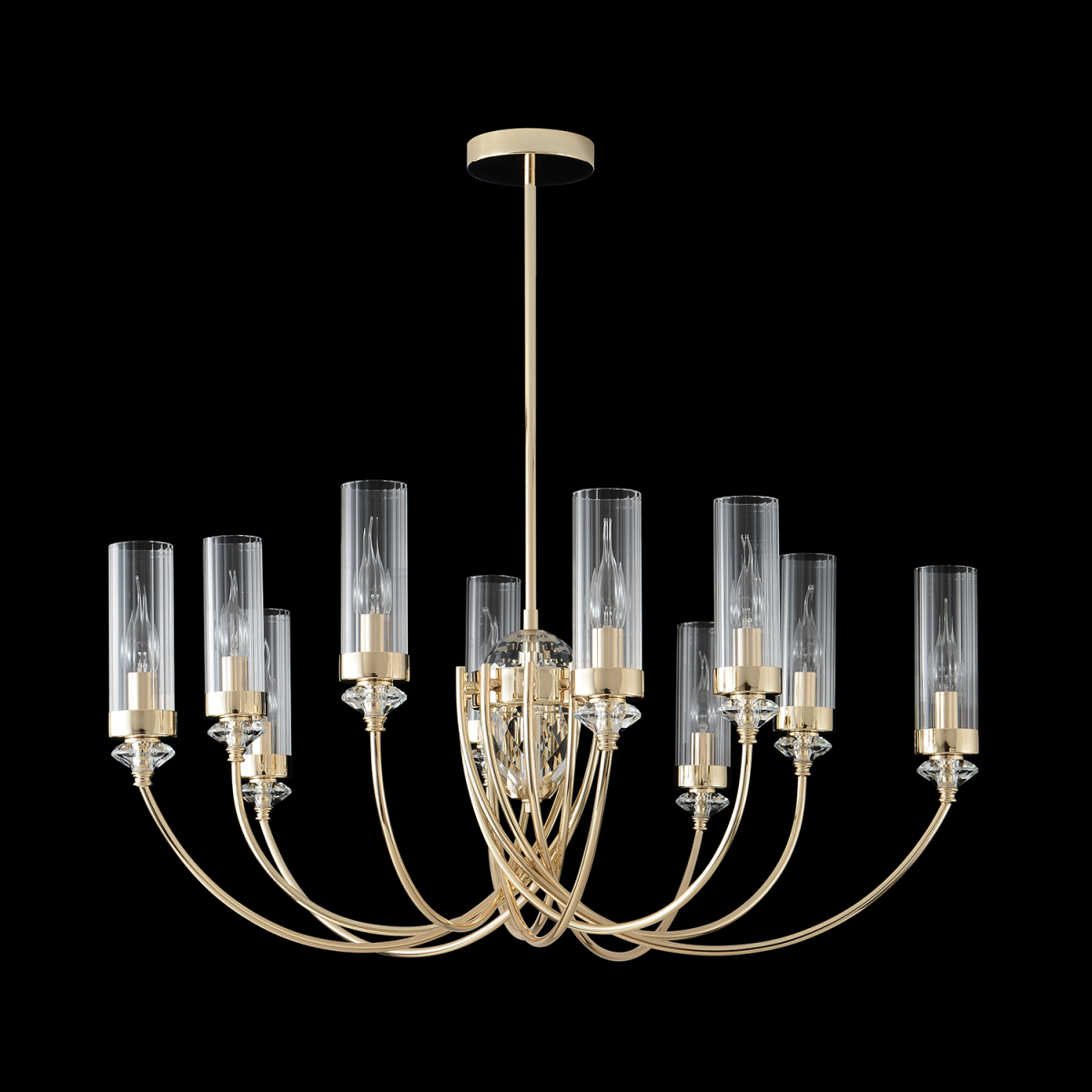 Люстра на штанге Crystal Lux SECRET SP10 GOLD в Санкт-Петербурге