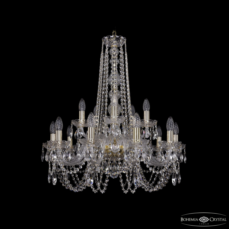 Подвесная люстра Bohemia Ivele Crystal 1402/10+5/240/h-75 G в Санкт-Петербурге