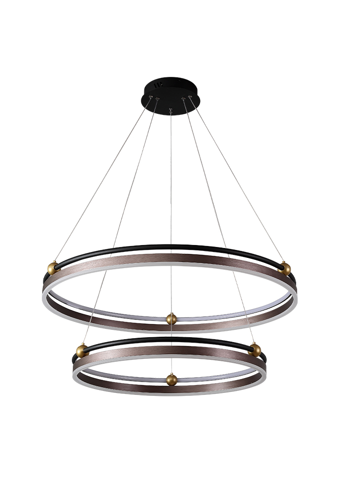 Подвесной светодиодный светильник Crystal Lux FERNANDO SP123W LED D600+800 COFFEE/BLACK в Санкт-Петербурге