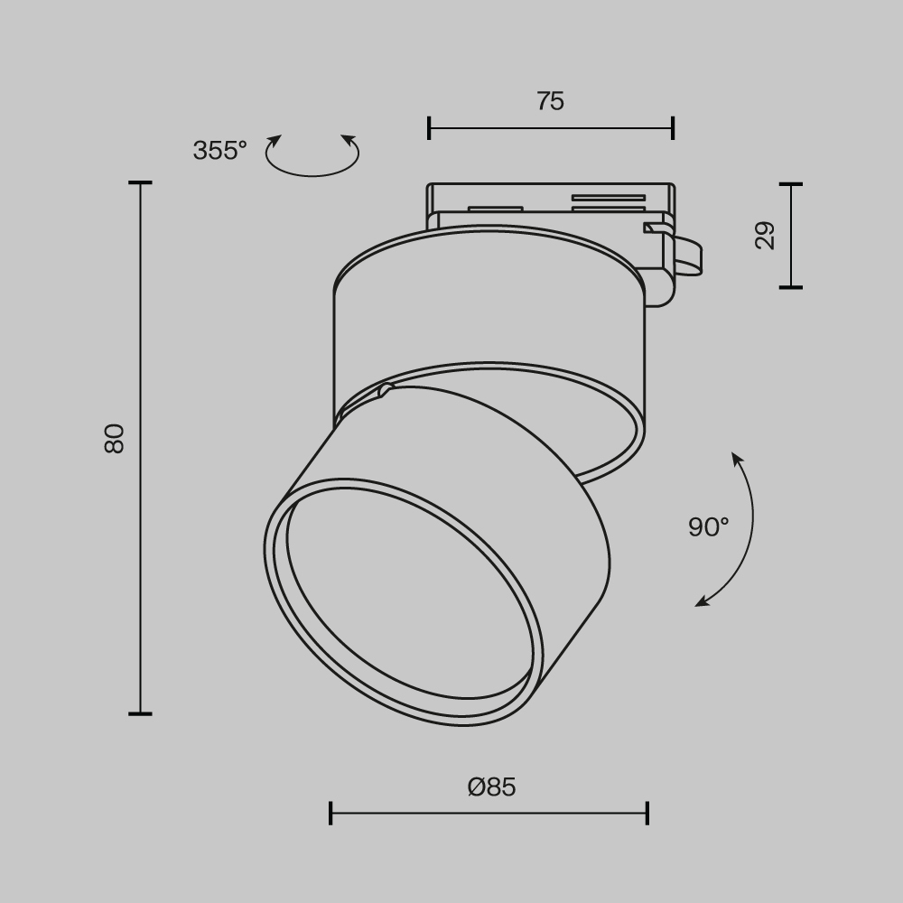 Трековый светильник Maytoni ONDA TR007-1-12W3K-B в Санкт-Петербурге