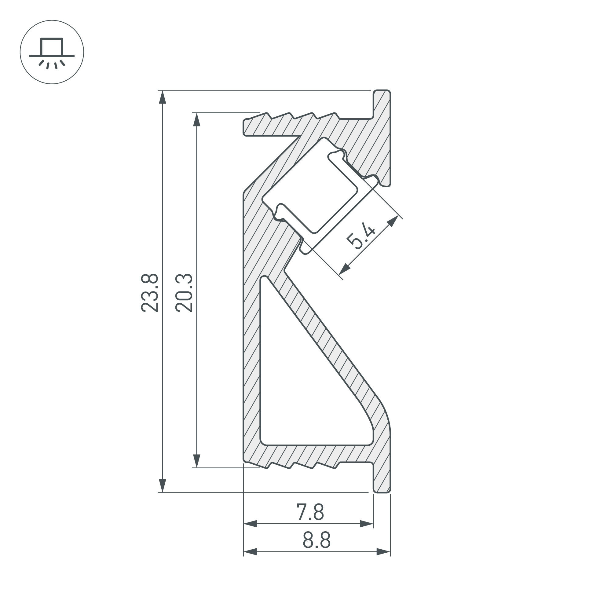 Алюминиевый профиль Arlight SL-Bevel-2000 Anod 031120(1) в Санкт-Петербурге