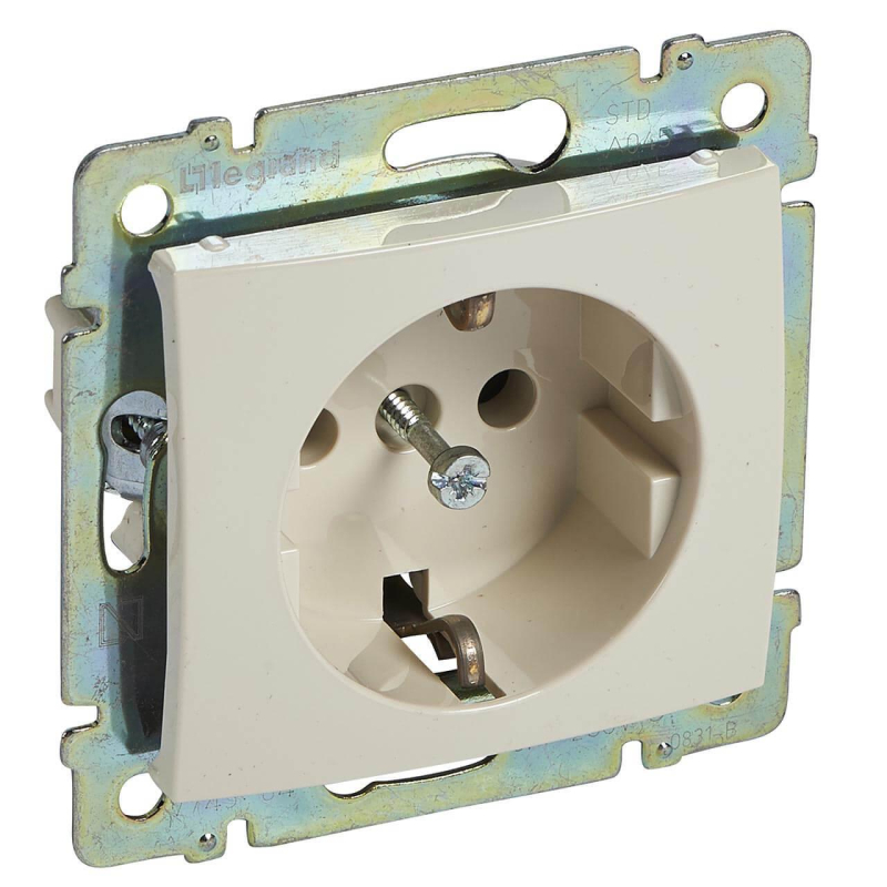 Розетка 2К+З Legrand Valena 16A 250V с/з безвинтовой зажим слоновая кость 774384 в Санкт-Петербурге