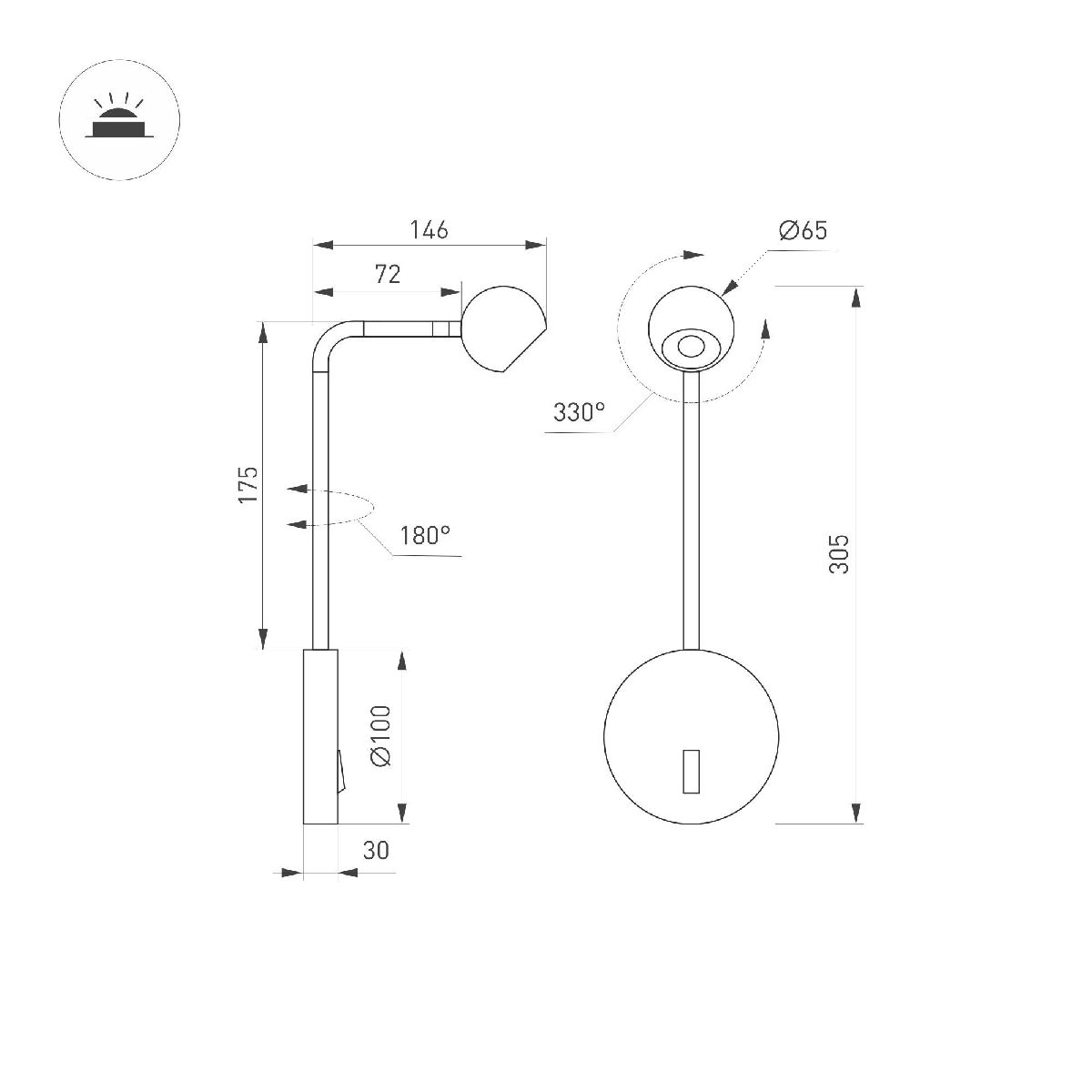 Бра Arlight SP-OTTORI-LONG-WALL-6W Warm3000 048168 в #REGION_NAME_DECLINE_PP#