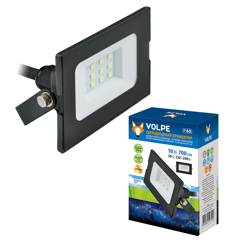Прожектор Volpe ULF-Q513 30W/DW IP65 220-240В BLACK картон в Санкт-Петербурге