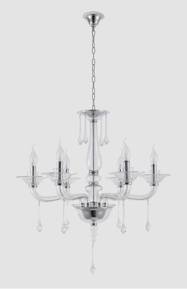 Подвесная люстра Crystal Lux Monica SP6 Chrome/Transparent в #REGION_NAME_DECLINE_PP#