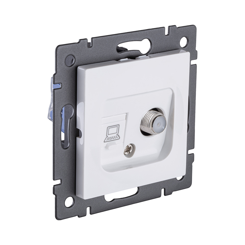Розетка двойная спутниковая SAT + RJ45 Cat.6, белый Kollinger REA-014WH для Aspekt, Eleganz, Reflex в #REGION_NAME_DECLINE_PP#
