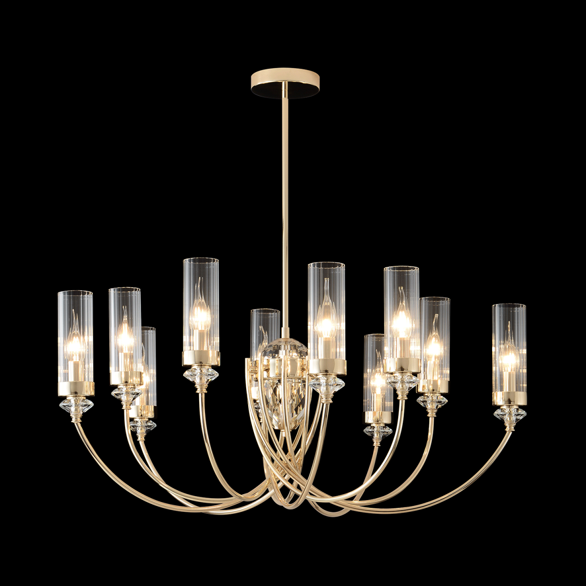 Люстра на штанге Crystal Lux SECRET SP10 GOLD в Санкт-Петербурге