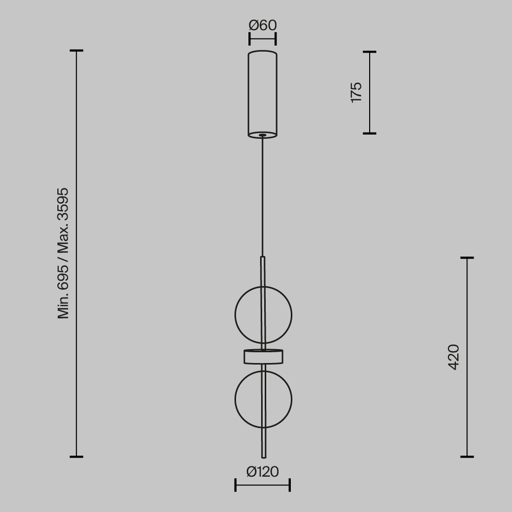 Подвесной светильник Maytoni Double Moon MOD478PL-L8B3K в Санкт-Петербурге