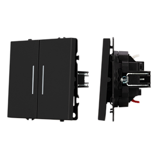 Механизм звонкового выключателя двухклавишный Arlight LED SWT-NOBE-MKR2-SFPL-L-BK (230V, 10A) (Черный оникс) 061742(1) в Санкт-Петербурге