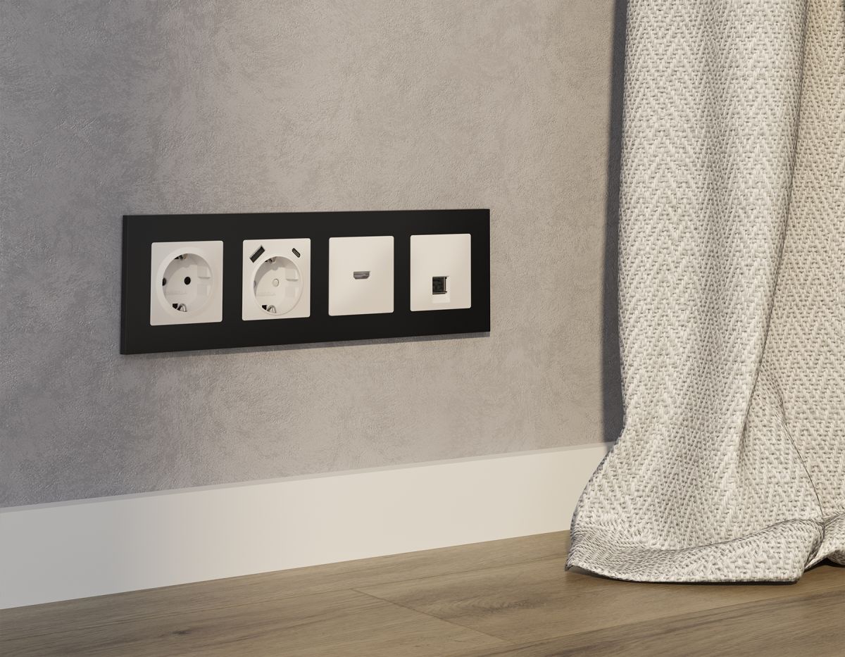 Комплект механизма компьютерной розетки RJ-45 экранированной с автоматической защитной шторкой Alfa Бежевый матовый Quant Ambrella Volt MA332005 (AP3320, VM185) в #REGION_NAME_DECLINE_PP#