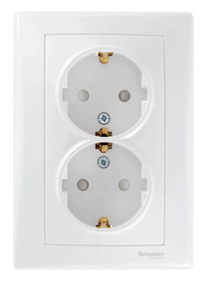 Розетка двойная Schneider Electric Sedna с/з со шторками 16A 250V SDN3000721 в Санкт-Петербурге